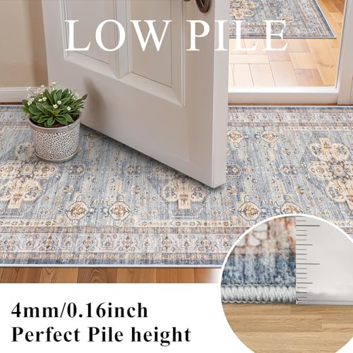 Washable Hallway Runner Rug 3x20: Non Slip Runner Rugs with Rubber Backing