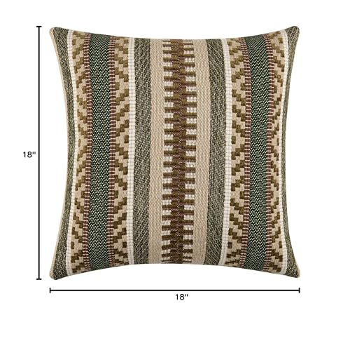 BLVD Eight Landino Decorative Throw Pillow with Insert (Cover + Insert Included) – 18"x 18" Down Alternative – USA Woven -Sofa & Bed Pillow for Living Room & Bedroom - CAL117 Compliant, Single Pack