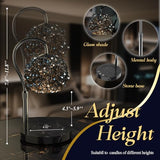 Luxury Candle Warmer Lamp with Timer & Dimmable Brightness, Crystal Gemstone Shade & Premium Base - Adjustable Wax Melt Warmer for Home Decor