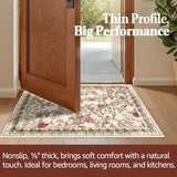 jinchan 2x6 Runner Rug Floral Vintage Washable Area Rug, Red/Green