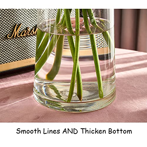 Clear Glass Flower Vase with Gold Mouth for Centerpieces Home Wedding Decoration (1, Large 5.2" x 9.9“)