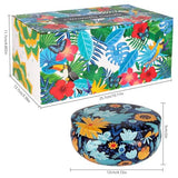 Tropical Printed Citronella Candles, Set of 4 x 13.5 oz Large Scented Candles with Natural Cotton Wicks - Made with Natural Soy Wax, for Home, Patio, Garden, Camping or as a Summer Housewarming Gift