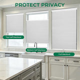 Allesin Top Down Bottom Up Cellular Shades,Blackout Blinds Noise Reduction,Cordless Cellular Shades Room Darkening Honeycomb Blinds,Blackout (White,27"x64")