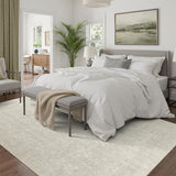 DCX Washable 8x10 Beige Rug, Stain Resistant Rubber Back Non Slip Rug