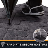 PURRUGS Dirt Trapping Door Mat 20" x 31.5", Non-Slip Machine Washable Entry Rug, Dog Doormat, Indoor Front Door Mat, Super Absorbent Entryway Rug for Muddy Shoes & Paws, Grey