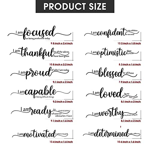 Epakh 2 Sheets Inspirational Wall Decals Motivational Wall Stickers Black Art Decor Positive Affirmation Quote Stickers Vinyl Positive Wallpaper for Living Room Bedroom Office Nursery Restaurants