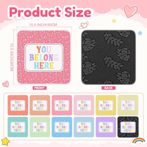 Tinideya 24 Pcs Classroom Carpet Seats 16.5 Inch Composition Notebook Classroom Rug Floor Mat Cushions Group Activity Spots Marker for Back to School Playroom