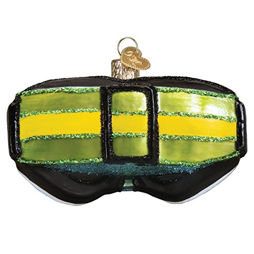 Old World Christmas Ski Goggles Glass Blown Ornament for Christmas Tree, Handcrafted Holiday Decoration, Sport Collection