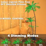 SOSHOT 6FT Lighted Artificial Palm Tree with Three Trunks and Upgraded 260 LED Lights - Outdoor/Indoor Use, Perfect for Tiki Bars, Patios, Homes, Offices, Beaches, Yards Pool and Cruise Party