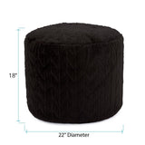 Howard Elliott Collection Tall Pouf Angora Ebony