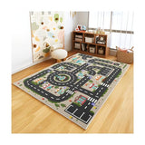 Analog ABC Kids Rug Playroom Car Play Mat City Life Road Rug for Cars Fun City Map for Carpet for Bedroom Boys (31 * 47 inches, Evening City)