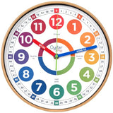Oyster&Pop Kids Clock – Silent 10" Analog Learning Wall Clocks - Award-Winning Telling Time Teaching Clock for Kids - Bedrooms Homeschool & Classrooms - Includes eBook