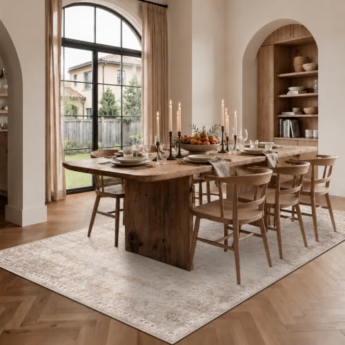 HelloTree 6x9 Vintage Washable Non-Slip Dining Room Area Rug