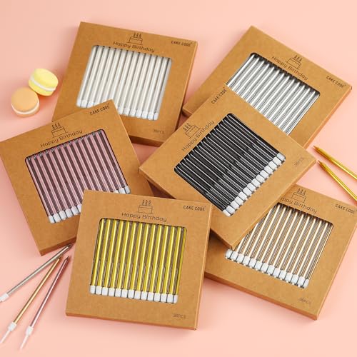 36-Count Pearl White Long Thin Birthday Candles, Cake Candles, Birthday Parties, Wedding Decorations, Party Candles