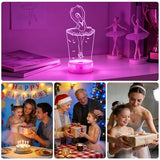 FULLOSUN Ballet Dancing Gifts, 3D Illusion Lamp Night Light with Remote Control 16 Colors Changing Gifts for Mom and Girls, Birthday Gift, Wedding Grandmother Graduation Gifts