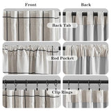 MYSKY HOME 100% Blackout Plaid Farmhouse Linen Curtains 84 Inch Long 2 Panels Set for Living Room Double Layer Windowpane Drapes Thermal Insulated Privacy Protection Rod Pocket Back Tab, 52" W, Black