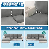 H.VERSAILTEX 2025 New Sectional Couch Covers 8 Pieces Stretch Sofa Covers for Sectional Sofa Set Separate L Shaped Couch Cover for Both Left/Right Couch (Seat and Back: 1 Chaise + 3 Sofa, Dove)