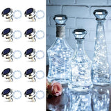 ANGMLN Solar Diamond Shaped Wine Bottle Cork Lights 10 Pack Solar String Fairy Lights Outdoor Waterproof for Wedding Holiday Garden Patio Pathway Bar Concert Indoor Outdoor Decorative (Cool White)