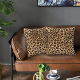 Leopard Print Pillow Covers 18x18 in Couch Cheetah Print Pillow Case Sets of 2 Modern Decorative Square Throw Pillows for Home Living Room Bedroom Bed Cushion Outdoor