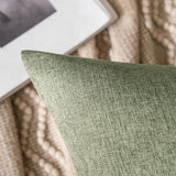 MIULEE Pack of 2 Decorative Outdoor Solid Waterproof Throw Pillow Covers Faux Linen Garden Farmhouse Cushion Cases for Patio Tent Balcony Couch Sofa 18x18 Inch Dark Green
