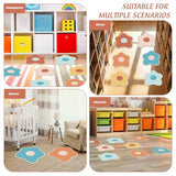 JarThenaAMCS 12 Pcs Boho Flower Classroom Carpet Kids Sitting Floor Seats Back to School Mats Non-Slip Colorful Floral Rugs for Group Activity Learning Play Areas, 13 x 13 Inch