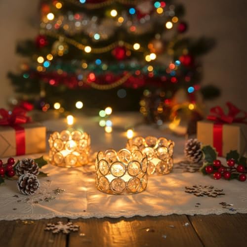 Crystal Gold Votives Candle Holders Set of 24