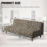 Leopard Print Easy-Going Stretch Futon Slipcover Armless Futon Bed Cover Furniture Protector Without Armrests with Elastic Bottom for Kids
