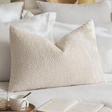 MIULEE Textured Boucle Lumbar Pillow Cover for Bed 16x24 Beige
