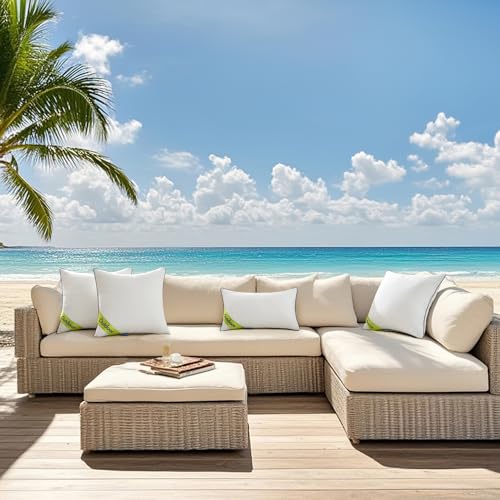 MIULEE 12x20 Outdoor Pillows, Pack of 2 Water Resistant Waterproof Pillow Inserts Decorative Stuffer for Sofa Couch Patio and Garden