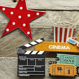 Tuanse 2 Pcs Movie Night Supplies Movie Theater Decor Film Clapper Board Accessory and Marquee Light LED Star Sign Props for Moving Night Decorations Party Supplies