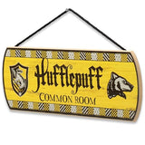 Harry Potter Hufflepuff Common Room Hanging Wood Wall Decor - Fun Hufflepuff Sign for Teen Bedroom or Movie Room