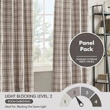Madison Park Anaheim Cabin Plaid Curtain Window, Thermal Insulated Fleece Lining, Living Room Decor Room Darkening Drape for Bedroom, 1-Single Panel Pack, 50x95, Rod Pocket & Back Tab, Brown