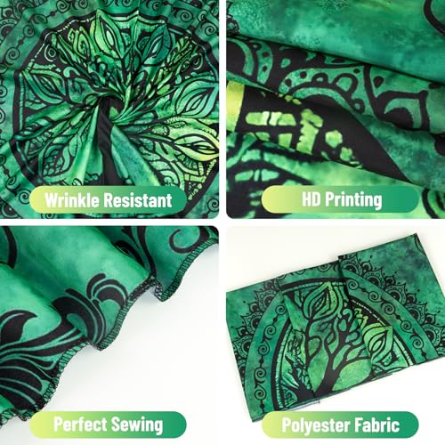 Apdidl Green Nature Tapestry for Bedroom Aesthetic, Hippie Ceiling Tree of Life Decor Tapestries Wall Hanging, Boho Bohemian Mandala y2k Art Backdrop for Dorm Living Room (51"X60")