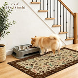 Waterproof 2x4 Runner Rug Non Slip Floor Runners for Dogs, Beige Paws