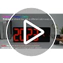 [Oversized] 18" Digital Wall Clock Large Display, 11 RGB Color Changing Large Digital Wall Clock with Remote, Date, DST, Temperature, Auto Brightness Digital Alarm Clock for All Spaces Use