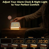 Sunrise Alarm Clock with White Noise Machine Night Light for Bedroom | 20 Sleep Sounds Machine, Digital Alarm Clock with Snooze, Gental Wake Up Light, 0–12 Volume, Deep Wooden