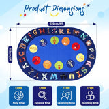 lotoo Classroom ABC Rug, Kids Rugs for Playroom, Preschool Educational Carpet for Learning Alphabet Animals Words Numbers, Kids Daycare Nursery Play Mat for Toddlers Children Bedroom Playroom