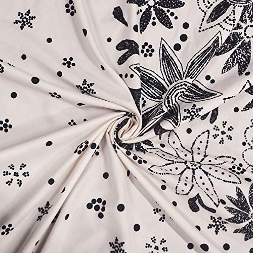 Neasow Bohemian Tapestry Wall Hanging, Beige White Floral Tapestry with Dotted Daisy Medallion Print Bedroom Boho Hippie Home Decor, 36×48 inches