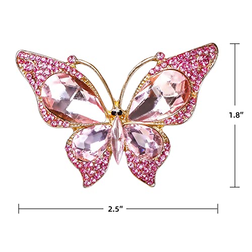 WaaHome Pink Butterfly Christmas Ornaments 2026 - Beautiful Metal Monarch Butterfly Keepsake Ornament for Christmas Tree Decorations Gifts for Women Girls Mom Sisters