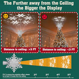 Christmas Tree Topper Lighted with 6 Projection Slides, PliMook Snowflake Christmas Tree Topper LED Rotating 3D Lighted Tree Toppers Glitter Tree Topper Projector for Christmas Tree(Silver)