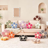 Kcvvcr Soft Flower Shaped Floor Cushion, Plush Decorative Throw Pillow, Cute Seating Cushion, Room Decor Plush Pillows for Sofa Couch Bed (13.7 Inch, White)