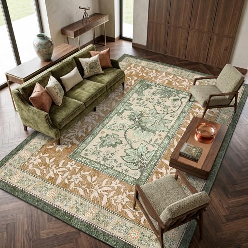 GarveeHome Leaves Floral Area Rug