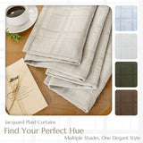 Beauoop Beige Plaid Jacquard Blackout Curtains 84 Inches Long 2 Panels for Bedroom Living Room Gingham Checkered Room Darkening Thermal Insulated Soundproof Grommet Window Drapes, 52x84 2 Set