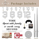 VANGOLD Large Wall Clock DIY Wall Decorations 3D Sticker Frameless Clock for Home Living Room Bedroom Office Decor