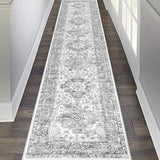 Pauwer Hallway Runner Rug 2'6'' x 12',Washable Kitchen Runner, Vintage Grey