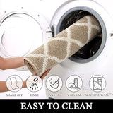 SHACOS Washable Runner Rugs 20"x59" Entryway Runner Rug Kitchen Doorway Non Slip Rubber Backing Trellis Rug Runners Laundry Room Hallway Runner Rug, Beige