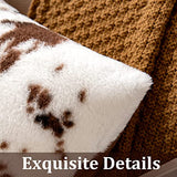 Pack of 2 Luxury Faux Fur Throw Pillow Covers Cowhide Decorative Soft Fluffy Plush Couch Throws Brindle Cushion Covers for Couch Living Room Sofa Bedroom 18x18 Inch