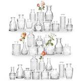 Mini Bud Vases Set of 32 As Wedding Centerpieces for Tables,Clear Bud Vases for Flowers,Small Flower Vases Suitable for Birthday Party,Anniversary,Wedding Reception,Baby Shower (Clear, 32PCS)
