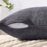 MIULEE Grey Chenille Couch Throw Pillow Covers, 20x20
