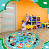 5.9 ft Large Circle Time Classroom Rug Elementary, Classroom Reading Corner Rug Back to School Reading Calming Corner for Preschool Kindergarten Learning Space Playroom Nursery(Children of the World)